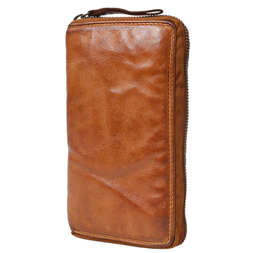 Spaghetti Western Swc434Cg Wallet Vintage Handmade Drum Dyed Genuine European Cowhide Leather Women Bag Western Handbag Purse